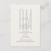 Architectural Monogram Wedding Details Card
