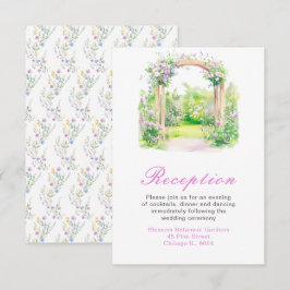 Cartão De Informações Arco de casamento floral de primavera Recepção