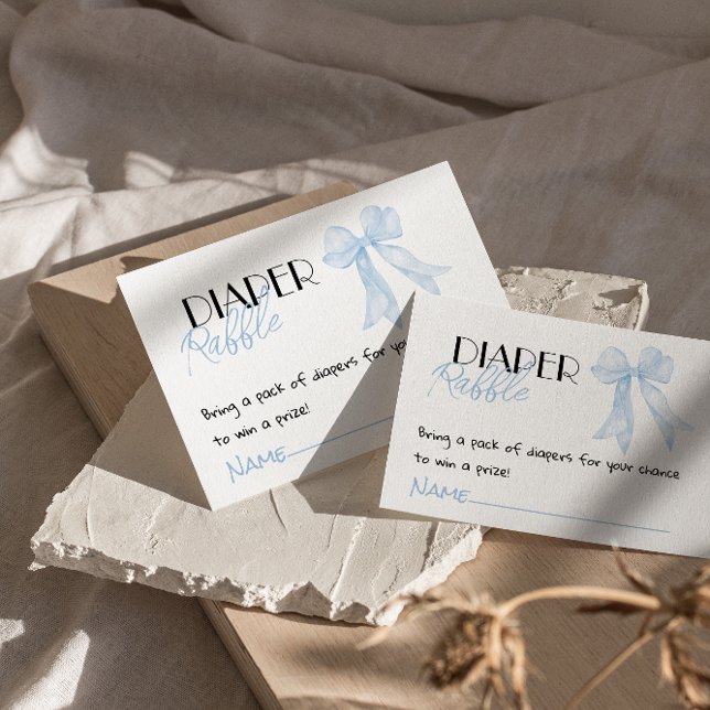 Cartão De Informações Arco De Mão Azul, Fralda Bebê  Raffle (Criador carregado)