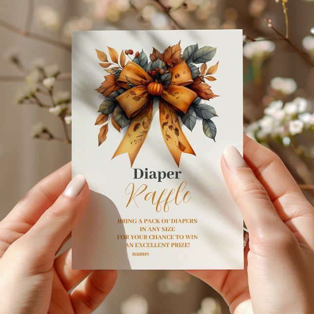 Cartão De Informações Arco de queda Chá de fraldas Raffle Diapper (Criador carregado)