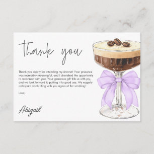 Cartão De Informações Arco Espresso Martini Chá de panela Obrigado