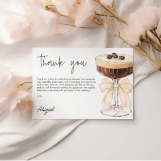 Cartão De Informações Arco Espresso Martini Chá de panela Obrigado