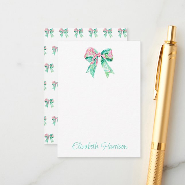 Cartão De Informações Arco flexível rosa pré-disquete personalizado (Frente/Verso In Situ)