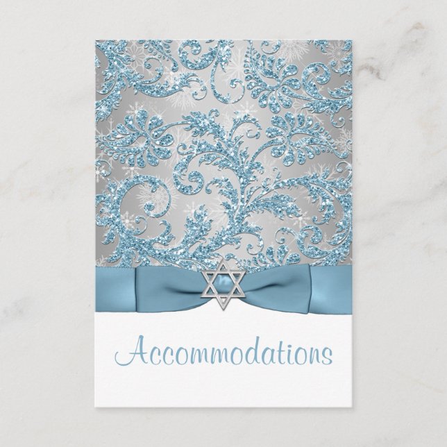 Cartão De Informações ARCO IMPRESSO - Winter Wonderland Bat Mitzvah Inse (Frente)