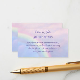 Cartão De Informações Arco-íris de esperança - pastel, casamento