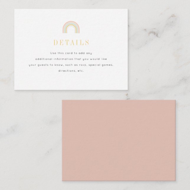 Cartão De Informações Arco-Íris Moderno (Frente/Verso)