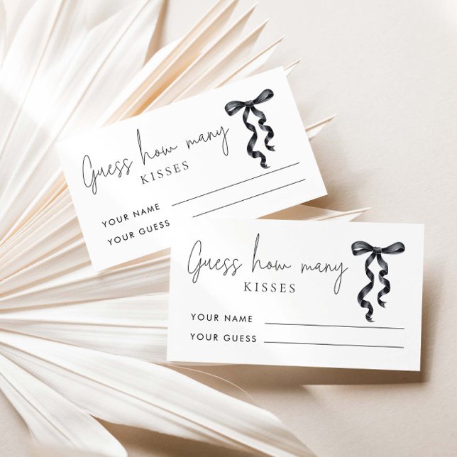 Cartão De Informações Arco Negro Adivinha Quantos Beijos Jogo de Noiva (Criador carregado)