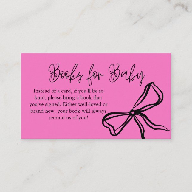 Cartão De Informações Arco preto-rosa-rosa-branca-pintado para bebê (Frente)