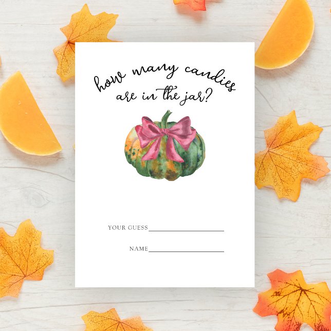 Cartão De Informações Arco Pumpkin adivinha quantos jogos de doces (Criador carregado)