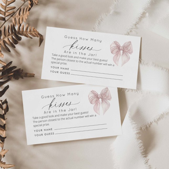 Cartão De Informações Arco Rosa Adivinha Quantos Beijos Jogo de Noiva (Criador carregado)