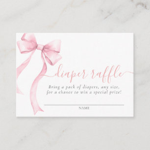 Cartão De Informações Arco rosa Chá de fraldas Raffle