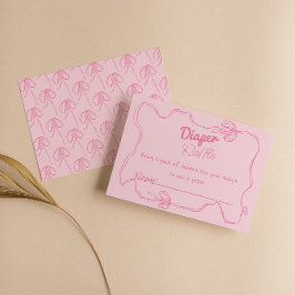 Cartão De Informações Arco Rosa Cor-de-Rosa Quadro Fralda Garota  Raffle
