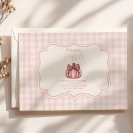 Cartão De Informações Arco Rosa-Rosa Menina Chá de fraldas Raffle Diappe