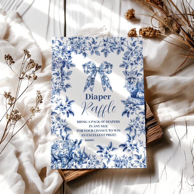 Cartão De Informações Arco Toile De Jouy Diapper Raffle (Criador carregado)