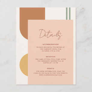 Cartão De Informações Arcos Coloridos Elegantes Detalhes do Casamento Có