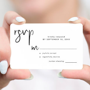 Cartão De Informações Argumento casual simples moderno rsvp
