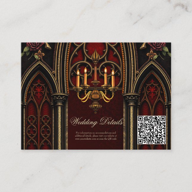 Cartão De Informações Arqueiro Gótico com Skulls. (Frente)