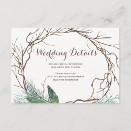 Cartão De Informações Arranjo de ramos rústicos modernos detalhes para c
