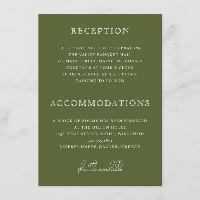 Cartão De Informações Arranjo Verde De Arenque Para Pesca Exterior (Frente)