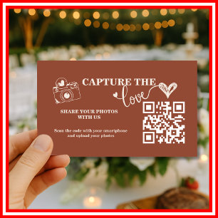 Cartão De Informações Arrasto Laranja Queimado Captura Casamento QR Com 
