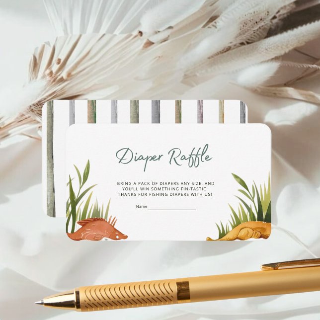 Cartão De Informações Arredondada Reel Excitada Fralda de Pesca Raffle (Criador carregado)