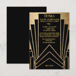 Cartão De Informações Art Deco Gatsby Wedding