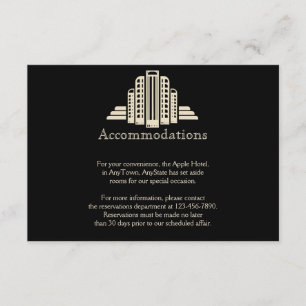 Cartão De Informações Art Deco Tower Ray Wedding Insert