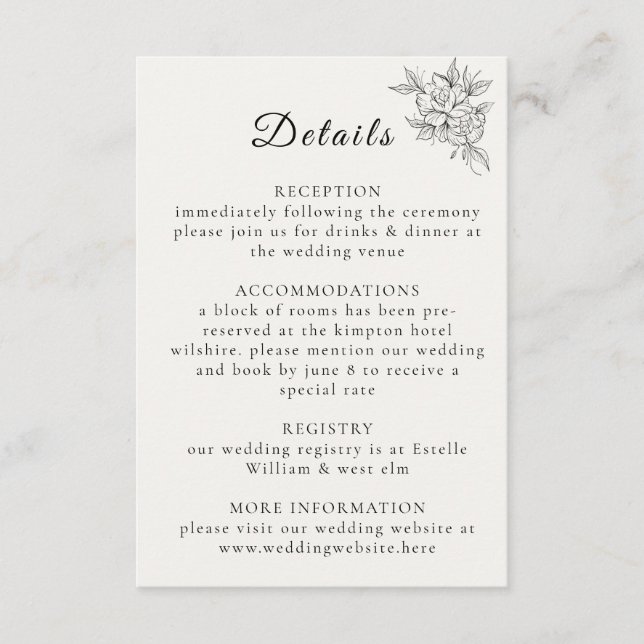 Cartão De Informações Art Deco Wedding Enclosure Card  (Frente)