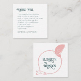 Cartão De Informações Art Nouveau Borboleta Rosa Casando Bem Desejando