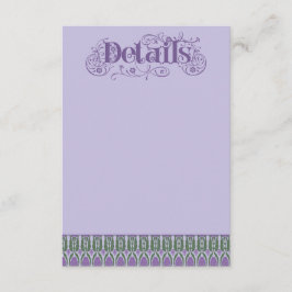 Cartão De Informações Art Nouveau Elegant Lilac Thistle Border Vertical