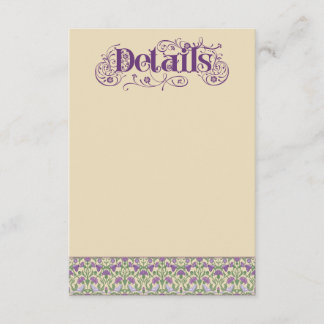 Cartão De Informações Art Nouveau Elegant Lovebirds Vintage Yellow