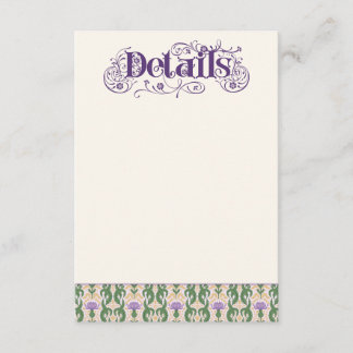 Cartão De Informações Art Nouveau Elegant Thistle Light Yellow