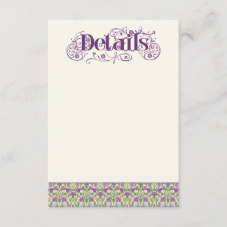 Cartão De Informações Art Nouveau Elegantes Pombinhos Amarelo Claro