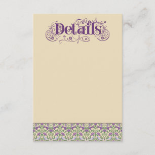 Cartão De Informações Art Nouveau Elegantes Pombinhos Vintage Amarelo