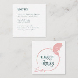 Cartão De Informações Art Nouveau Recepção de casamento de borboletas ro