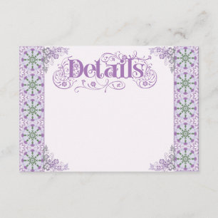 Cartão De Informações Art Nouveau Thistle Wheel Lilac