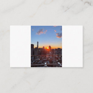 Cartão De Informações Arte da Vista do Rooftop do Pôr do Sol da Cidade d