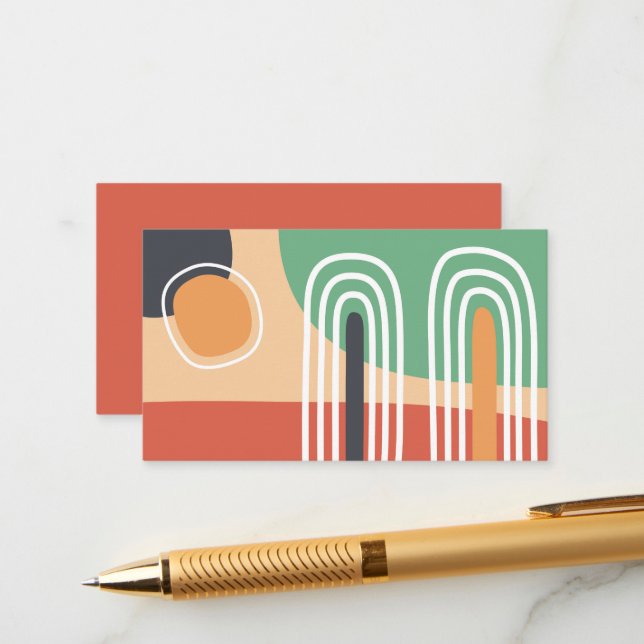 Cartão De Informações Arte orgânica abstrata moderna (Frente/Verso In Situ)