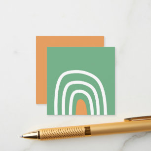 Cartão De Informações Arte orgânica arco-íris em verde-sábio