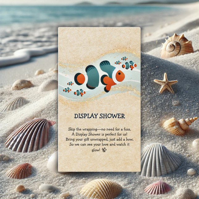 Cartão De Informações Artesanato Peixe Palhaço Nemo Lançamento de Bebê B (Criador carregado)