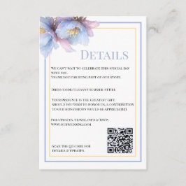 Cartão De Informações Artistic Pastel Botanical Florals Wedding