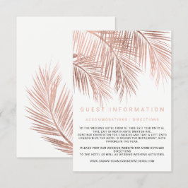 Cartão De Informações Árvore de palma de ouro rosa moderno inserir detal