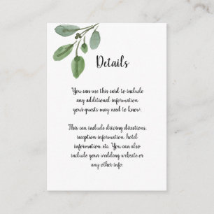 Cartão De Informações As hortaliças simples da aguarela Script detalhes