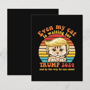 Cartão De Informações Até Meu Gato Está Esperando pela Roupa Trump 2024