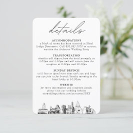 Cartão De Informações Austin Wedding Small Vertical Details