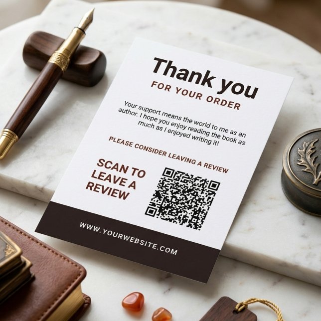 Cartão De Informações Author Thank You Insert Card Book Review Request (Criador carregado)