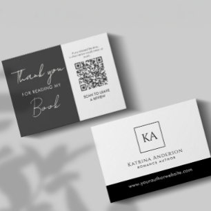 Cartão De Informações Autor Código QR Solicitação de Análise de Livro Mí