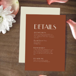 Cartão De Informações Autumn Boho Deco | Detalhes do casamento por ferru