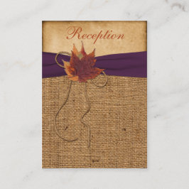 Cartão De Informações Autumn Deixa FAUX Burlap Reception Enclosure Card