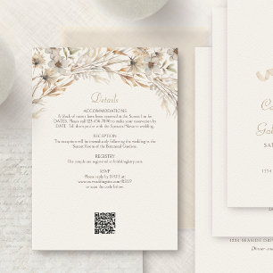 Cartão De Informações Autumn Deixa Flores Selvagens Detalhes Do Casament